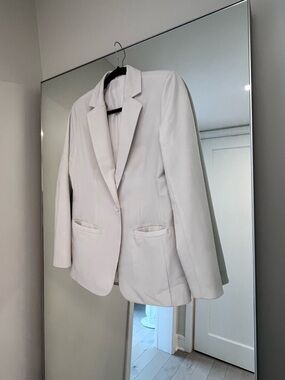 White Single-Button Blazer
